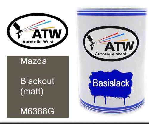 Mazda, Blackout (matt), M6388G: 500ml Lackdose, von ATW Autoteile West.